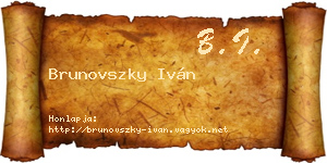 Brunovszky Iván névjegykártya